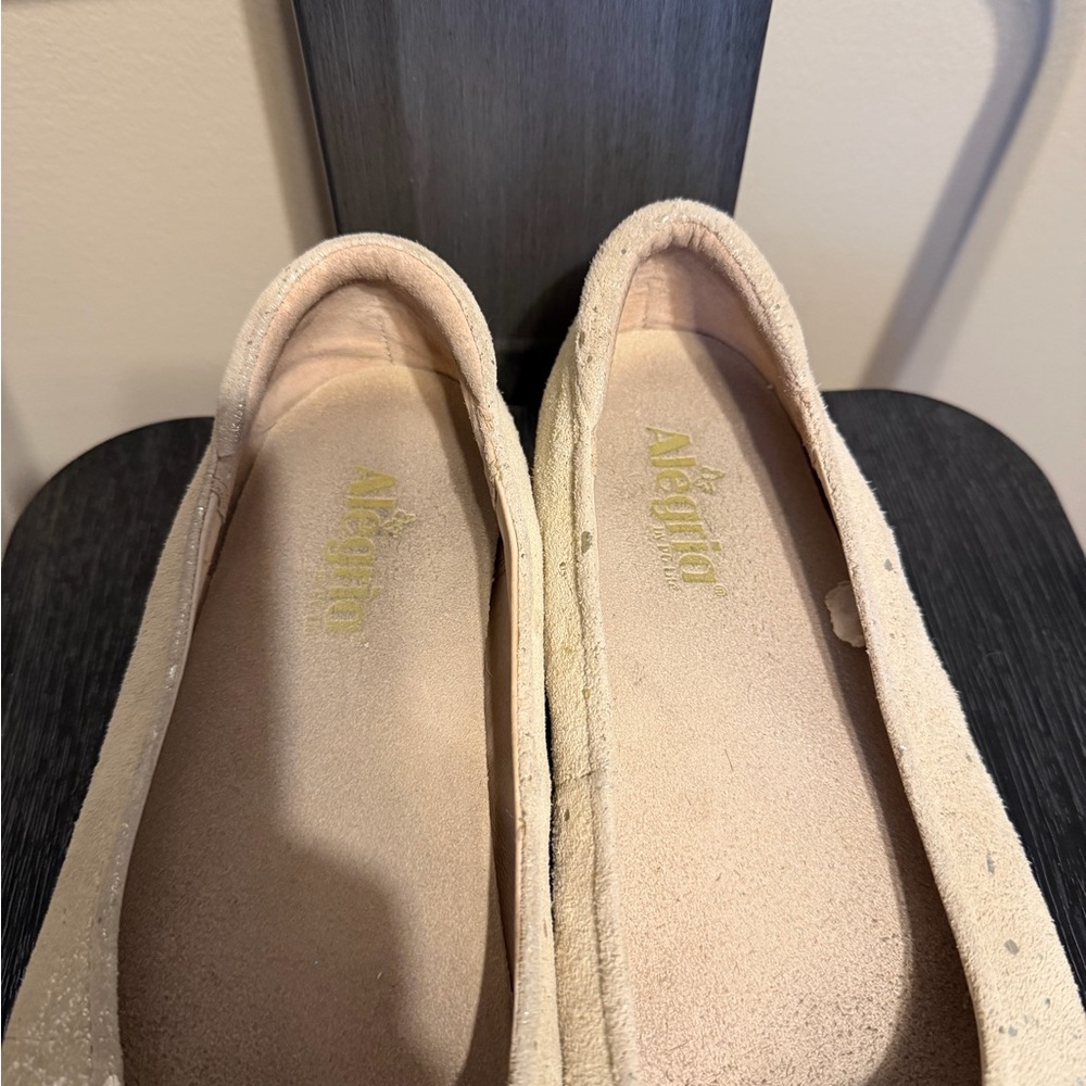 Alegria Leather Comfort Ballet Flats Cream Speckled Women’s 10 - Picture 3 of 12